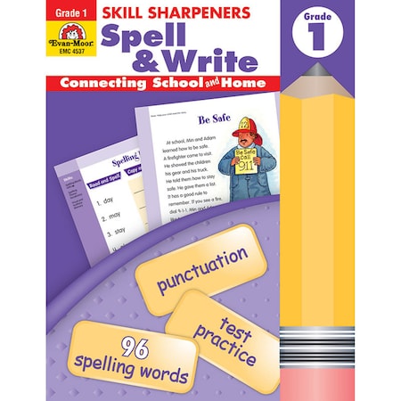 Evan-Moor Educational Publishers Skill Sharpeners Spell + Write Activity Book, Grade 1 4537